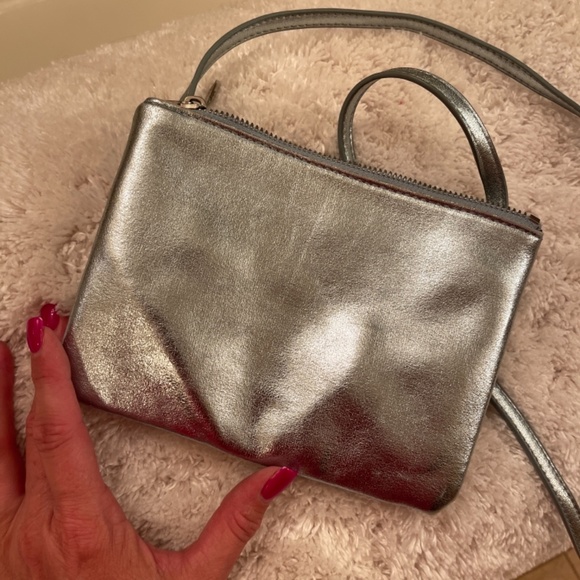 Free People metallic silvery light blue crossbody bag - Picture 5 of 6